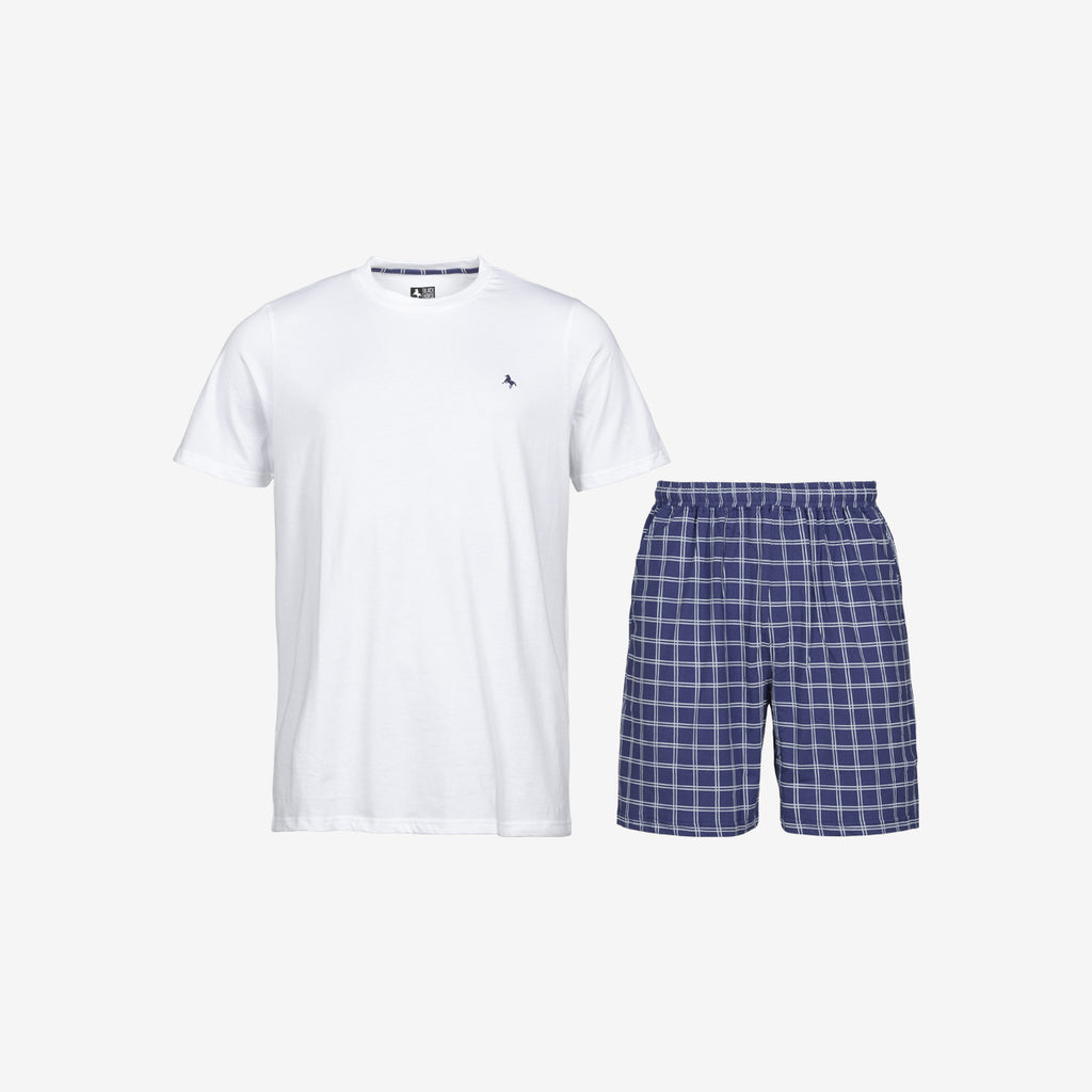 Tuotekuva Black Horse Lyhythihainen shortsipyjama blue checks