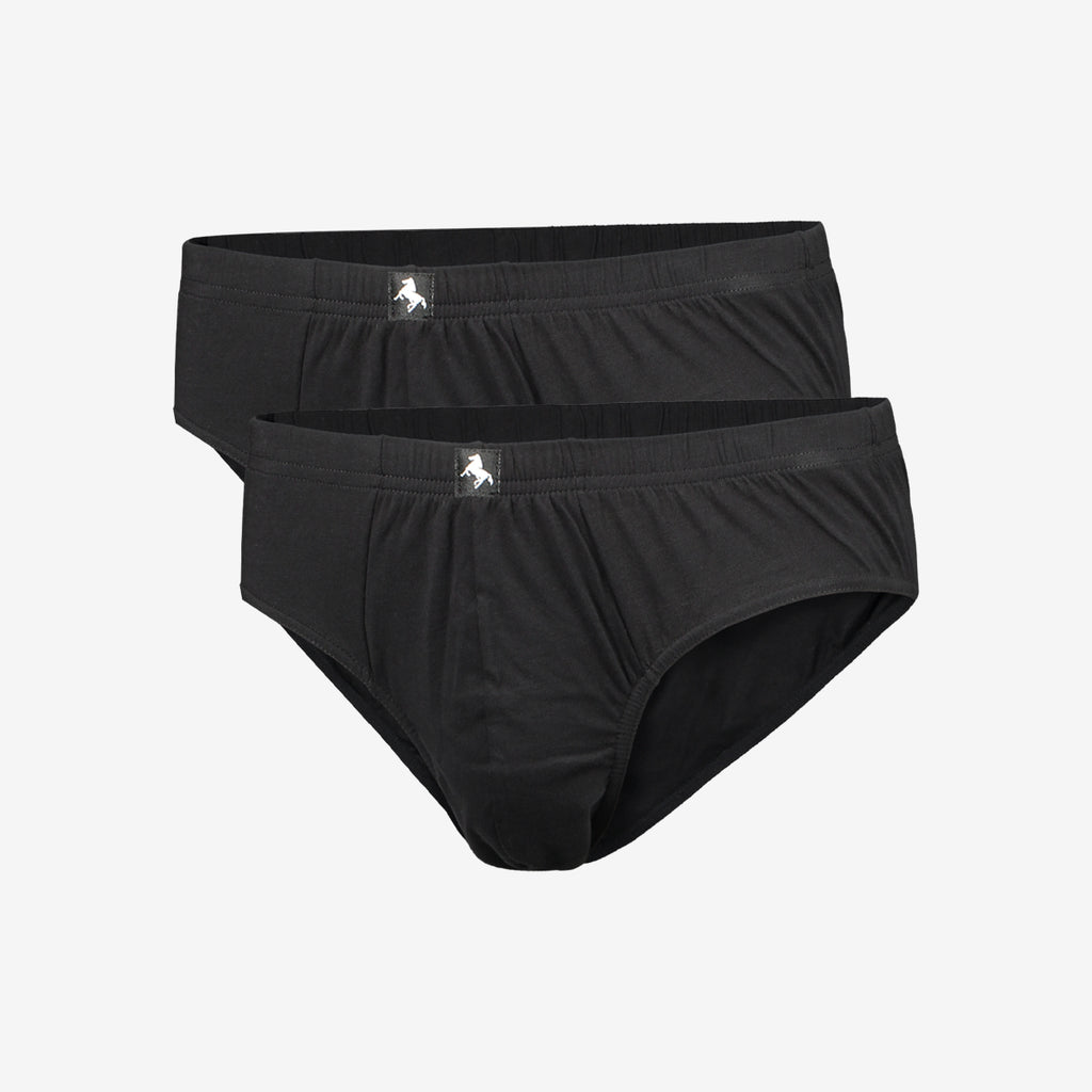 Black Horse Basic aukottomat briefit puuvilla 2-pack